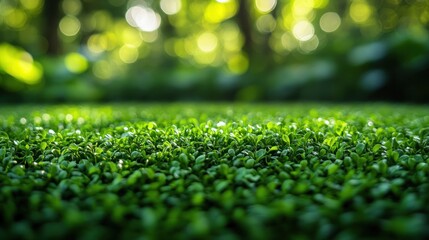 Naklejka premium Serene Green: A Lush Close-Up of Vibrant Greenery in a Tranquil Garden Setting