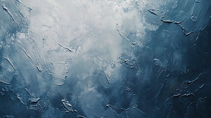 Obraz premium Textured Blue Abstraction: A close-up of a textured painting evokes a sense of tranquility and the depths of the sea, offering a sensory experience through the play of light and shadow.