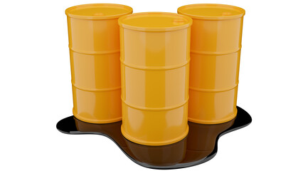 Oil, patrol barrels, diesel, gallon of gasoline, non-renewable energy, hydrocarbon energy, 3D illustration