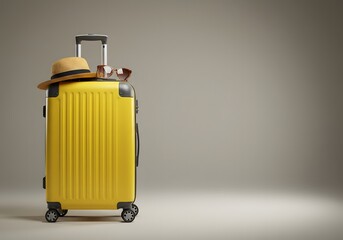 Stylish Yellow Suitcase Ready for Summer Travel