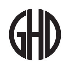 GHD modern elegance and creative logo design .GHD luxurious alphabet design . GHD letter initial logo design