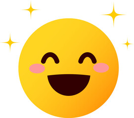 Fototapeta premium 絵文字、顔文字 表情の顔のイラスト 笑う