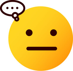 絵文字、顔文字 表情の顔のイラスト 考える