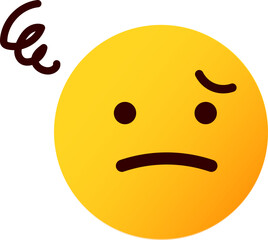 絵文字、顔文字 表情の顔のイラスト 困る