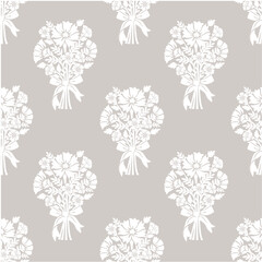 Bouquet floral pattern, bow floral, bow flower element, boho floral, boho print, flower ribbon repeat vector file