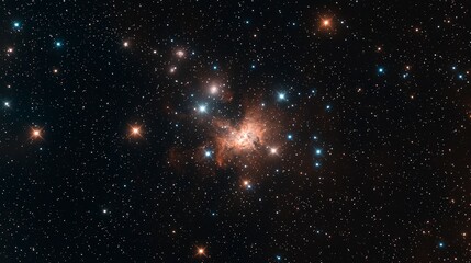 Naklejka premium Celestial Nebula Star Cluster Cosmic Dust Galaxy Night Sky Astronomy