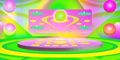 Obraz premium A holographic 3D interface with floating futuristic data points