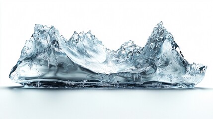 Obraz premium Dynamic Water Splash Action Studio Image of Ice Sculpture Clean Environment Close-Up Viewpoint Fluidity Concept