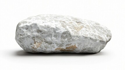 Natural White Pebble Rock Isolated on Background Nature Photo Stone Texture Minimalist Design Close-Up View for SEO Use