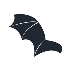 Silhouette of Spooky Bat Wing. Vector Illustration in Flat Style