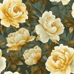 Elegant Elegant Gold Moment Olive Luxurious Green Pattern