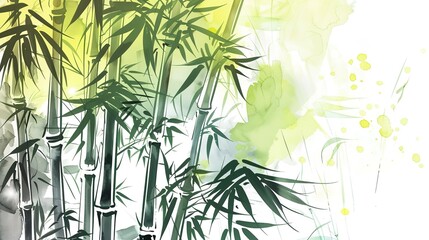 Ink_watercolor_Chinese_style_bamboo_illustration