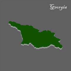 Green Georgia map icon. Vector