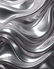 Silver holographic foil. Abstract chrome waves background. Hologram texture. Premium quality. Modern design. abstract 3d wave background