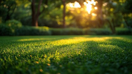 Golden Hour Grass: A Serene Sunset Landscape