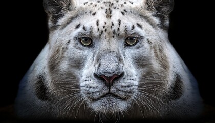 Obraz premium white panther black line defined