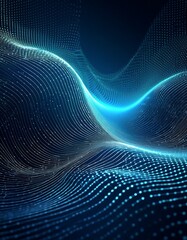 Futuristic cybernetic patterns, futuristic shimmering particles 3d abstract background, Futuristic background of points and lines with a dynamic wave. Big data. Abstract background