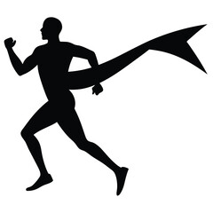 silhouette of a man running