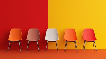 Obraz premium ontemporary office spaces open floor plan innovation. Modern creative agency office with bold colors, open brainstorming zones, and artistic decor