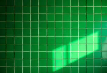 Solid green tile background with ample blank space, texture, photo