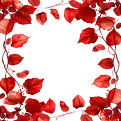 Beautiful Red Leaves Frame for Elegant Background Design
