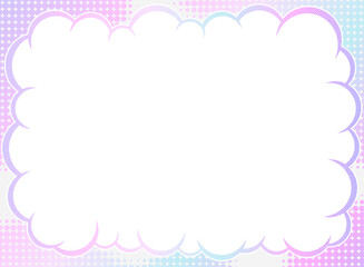 漫画風の可愛い吹き出しフレーム背景