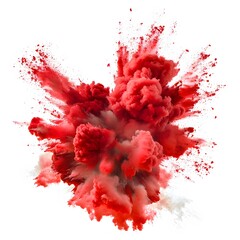 Vibrant Red Smoke Explosion with Abstract Artistic Flair