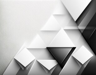 Abstract white background with texture pattern, layered geometric triangle shapes, white and grey glossy squares abstract tech banner design