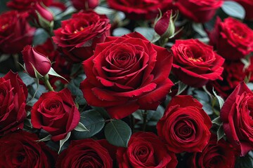 Obraz premium Beautiful Red Roses for a Romantic Love Background