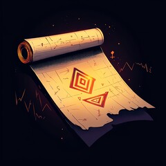 An artistic map design featuring geometric shapes and a dark background, perfect for creative projects.