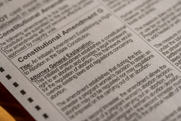 Selective focus on Constitutional Amendment G for abortion 