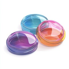 Colorful transparent jars in vibrant hues, perfect for showcasing creativity and modern design in various projects.