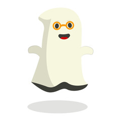 Illustration of Spooky Halloween Ghost. Vector Character.