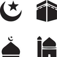 Islamic religion vector set 