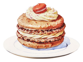 PNG Elegant macaron cream dessert