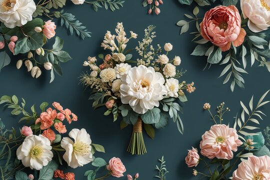 Sophisticated Botanical Background Design Collection for Elegant Bridal Invites and Modern Marketing Flyers - Powered by Adobe