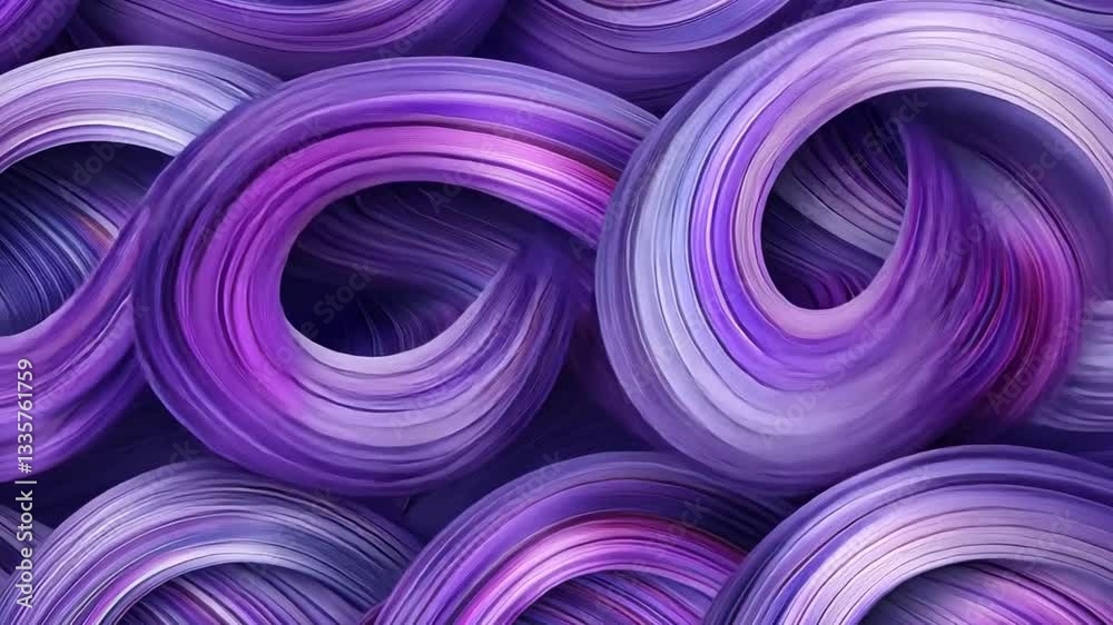 Poster mesmerizing abstract pattern of purple and violet ribbons creates dynamic flowing visual effect with