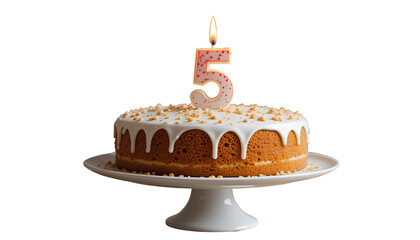 Colorful 5th Birthday Cake with vanilla Drip and Sprinkles