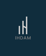 Fototapeta premium Letter IH Building Architect Logo Concept. Intial I H Real Estate Logo Design Template for Company, Building Vector