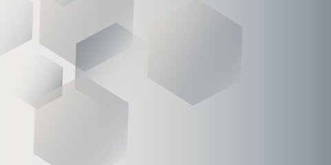 Abstract pattern with hexagonal white and gray technology line paper background. Hexagonal 3d vector grid tile and mosaic structure simple style hexagonal graphic concept. Futuristic surface design.	
