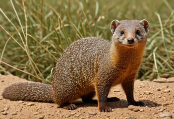 Fototapeta premium There's a little animal standing in the dirt