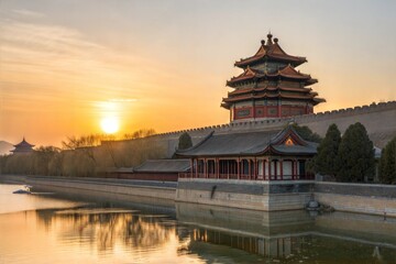 Fototapeta premium Imperial Summer Palace at sunset
