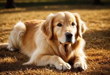 Obraz premium There's a dog lying in the grass