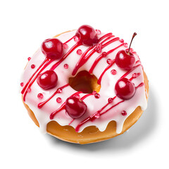 Cherry Topped Iced Donut