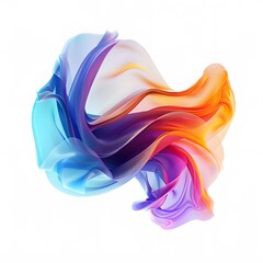 Vibrant Flowing Gradient of Colorful Silk Fabric in Motion