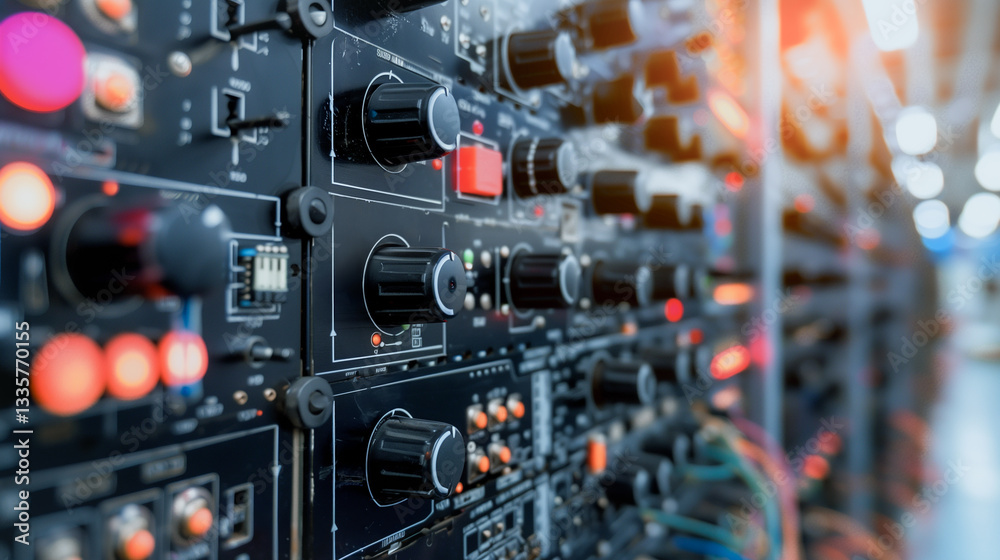 Poster industrial technology: exploring the complexities of an industrial control panel with its array of b