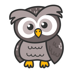 Cute Cartoon Owl Illustration. Owls birds wildlife forest animals 