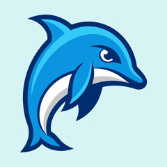 Fototapeta premium Dolphin head mascot logo design vector