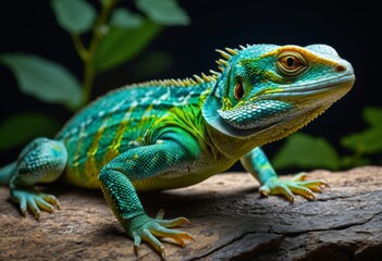 Obraz premium There's a lizard sitting on a rock