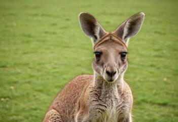 Fototapeta premium There's a kangaroo with a big nose standing in the grass